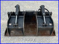 Blue Diamond 66? Severe Duty Grapple Bucket Dual Grapple Fits Skid Steer Loader