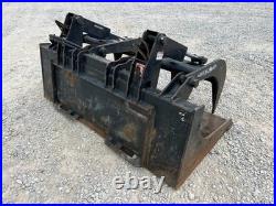 Blue Diamond 66? Severe Duty Grapple Bucket Dual Grapple Fits Skid Steer Loader