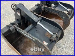 Blue Diamond 66? Severe Duty Grapple Bucket Dual Grapple Fits Skid Steer Loader