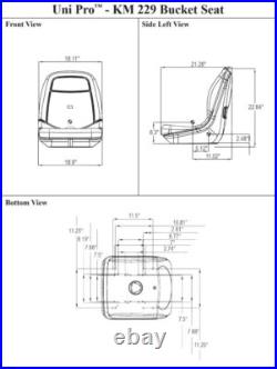 Case Skid Steer Gray Bucket Seat Fits 40XT 60XT 70XT 75XT 85XT 90XT ETC