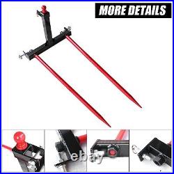 Category 1 Tractors 3 Point Trailer Hitch + 2pcs 49 Bale Spear Quick Attach Hay