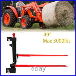 SYNTHACY 3 Pt Hay Bale Spear With Trailer Hitch – Cat 1 – 3000 Lbs Capacity