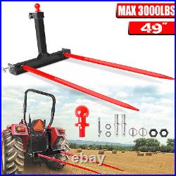 Category 1 Tractors 3 Point Trailer Hitch Quick Attach w / 2x 49 Hay Bale Spear
