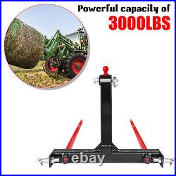 Category 1 Tractors 3 Point Trailer Hitch Quick Attach w / 2x 49 Hay Bale Spear