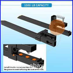 Clamp On Pallet Fork Total Length 60'' Tractor Skid Steer Bucket Attach 4000LBS