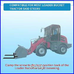 Clamp On Pallet Fork Total Length 60'' Tractor Skid Steer Bucket Attach 4000LBS