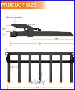 Clamp on Debris Forks Heavy Duty, Compatible with 72 Loader Buckets Skid Steers