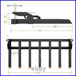 Clamp on Debris Forks Heavy Duty for 72 Buckets Skid Steers Tractors 5500lbs