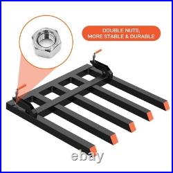 Clamp on Debris Forks to 48 Bucket, Tractor Skid Steer Pallet Forks Heavy Duty