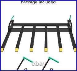Clamp on Debris Forks to 60 Bucket 4000lb Attachments Loader Skid Steer Tractor