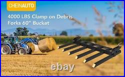 Clamp on Debris Forks to 60 Bucket 4000lb Attachments Loader Skid Steer Tractor