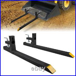 Clamp on Pallet Forks Loader Bucket 2000 LBS Capacity Skid Steer Tractor Chain