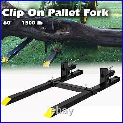 Clip On Pallet Fork 60 1500 lb Skid Steer Loader Bucket With Stabilizer Bar