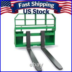 Compact Skid Steer Pallet Fork Frame 4000lb 46in 48in Blades with Attach Bracket