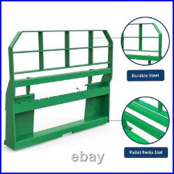 Compact Skid Steer Pallet Fork Frame 4000lb 46in 48in Blades with Attach Bracket