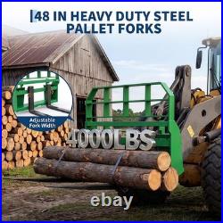 Compact Skid Steer Pallet Fork Frame 4000lb 46in 48in Blades with Attach Bracket