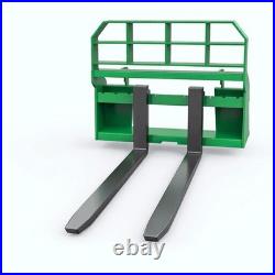 Compact Skid Steer Pallet Fork Frame 4000lb 46in 48in Blades with Attach Bracket