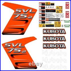 Decal Kit fits Kubota SVL75-2 Skid Steer Aftermarket Sticker Wrap Made in USA