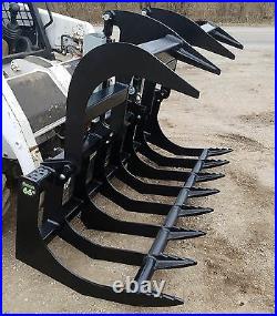 Es 66 Grapple New Skid Steer Quick Attach Brush Grapple Tractor Loader