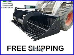Es 72 Rock Bucket Grapple, Skid Steer Quick Attach Loader Tractor Free Shipping