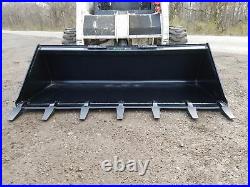 Es New 66 Tooth Bucket Skid Steer Quick Attach Loader Tractor Free Shipping