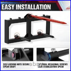 FREE SHIP 49 Hay Spear Bale Spears Skid Steer Loader Tractor Attachment 3000lbs