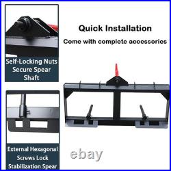 FREE SHIP 49 Hay Spear Bale Spears Skid Steer Loader Tractor Attachment 3000lbs