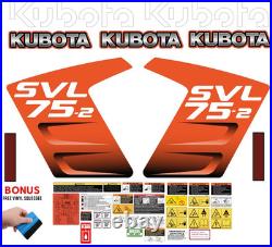 Fits KUBOTA SVL75-2 Decal Kit Skid Steer / safety decals /3M VINYL