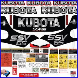 Fits Kubota SSV 65 Complete Decal Kit Skid Steer Stikers Free Shipping