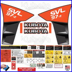 Fits Kubota SVL97-2 Complete Decal Kit Skid Steer Stickers Free Shipping