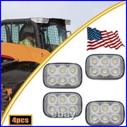 For Case Skid Steer Loader SR130B SR150B SR200B SR220B 4pcs LED Flood Headlight