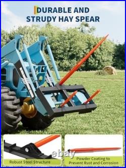 Garvee Hay Bale Spear 3000 lb Quick Attach Fork for Tractor Skid Steer