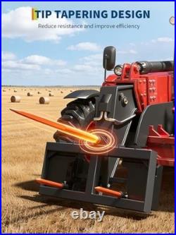 Garvee Hay Bale Spear 3000 lb Quick Attach Fork for Tractor Skid Steer
