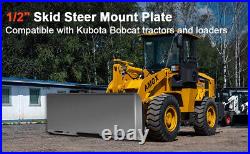 Ginkman 1/2 Skid Steer Mount Plate Compatible with Bobcat & Kubota tractors