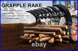 Grapple Attachment For Bobcat Skid Steer 72 Root Rake Grapple with 8 Teeth