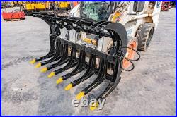 Grapple Attachment For Bobcat Skid Steer 72 Root Rake Grapple with 8 Teeth