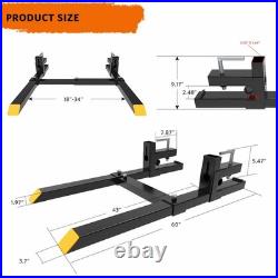 HEAVY DUTY Tractor and Skid Steer Clamp on Pallet Forks for Bucket Quick Attach
