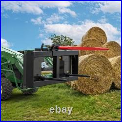 Hay Bale Moving Skid Steer Tractor Loader Quick Tach Attachment 2000 LBS Steel