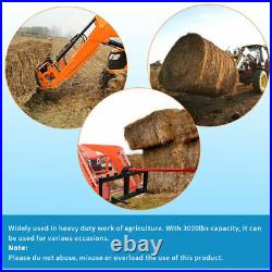Hay Bale Spear Skid Steer Loader Tractor Quick Tach Attachment Moving 49 Steel