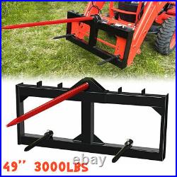 Hay Bale Spear Skid Steer Loader Tractors Quick Tach Attachment Moving Hitch 49