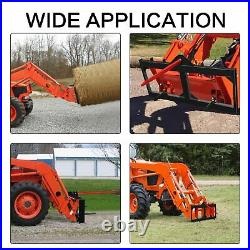 Hay Bale Spear Skid Steer Tractor Loader Quick Tach Attachment 3 Point Hay Bale