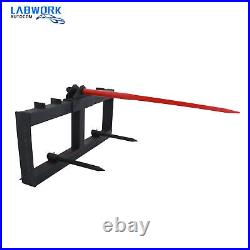 Hay Bale Spear Skid Steer Tractor Loader Quick Tach Attachment 49 3000lbs
