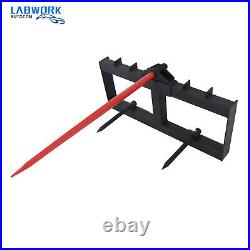 Hay Bale Spear Skid Steer Tractor Loader Quick Tach Attachment 49 3000lbs