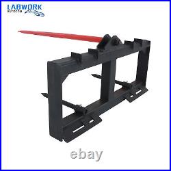 Hay Bale Spear Skid Steer Tractor Loader Quick Tach Attachment 49 3000lbs