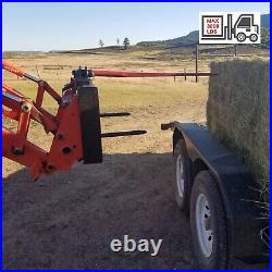 Hay Bale Spear Skid Steer Tractor Loader Quick Tach Attachment Moving Hay Bale