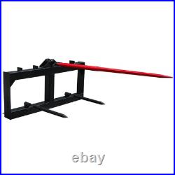 Hay Bale Spear Skid Steer Tractor Loader Quick Tach Attachment Moving Hay Bale