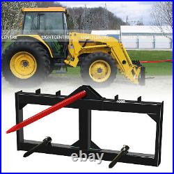Hay Bale Spear Skid Steer Tractor Loader Quick Tach Attachment Moving Hay Spear