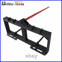 49" Hay Bale Spear Skid Heavy Duty Attach Steer Tractor Loader Quick Tach 3000lb