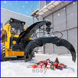 Heavy-Duty 360°ROTATING Log Grapple Hydraulic For BOBCAT Skid Steer Grabber Clip