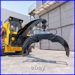 Heavy-Duty 360°ROTATING Log Grapple Hydraulic For BOBCAT Skid Steer Grabber Clip